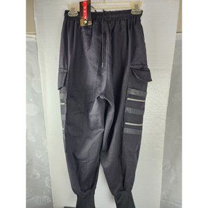 Men's cargo trousers pants elastic waist oriental vintage retro style casual